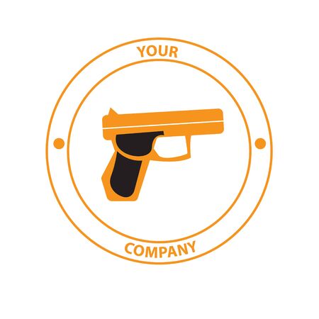 Fast Pistol Logo. Gun Logo With Motion Effectのイラスト素材