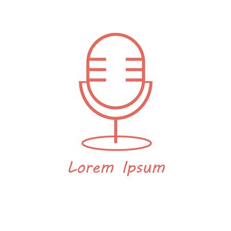 Mic illustration , podcast logo conceptのイラスト素材