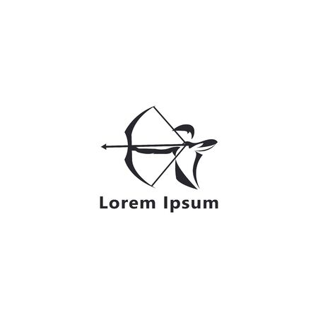 Archery Logo Design Template. Vector Illustrationのイラスト素材
