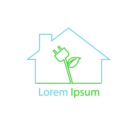 vector eco energy saver illustrated logo iconのイラスト素材