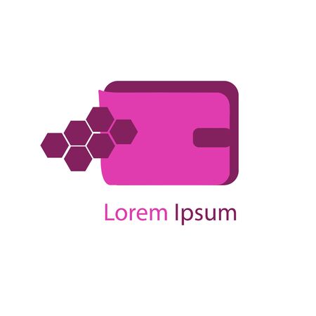 Wallet Logo abstract design vector Negative space. Purse payment Logotype concept iconのイラスト素材