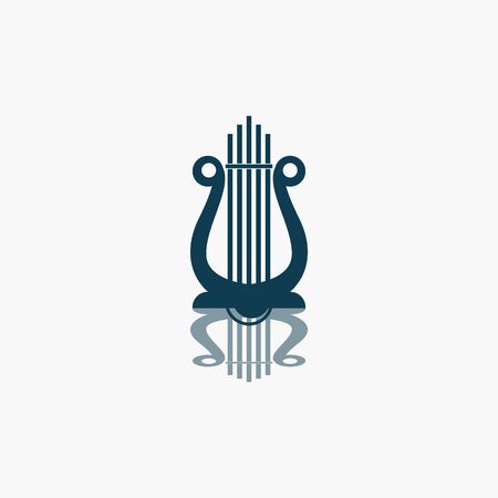 Harp Music Instrument Logo Design Inspiration Vectorのイラスト素材