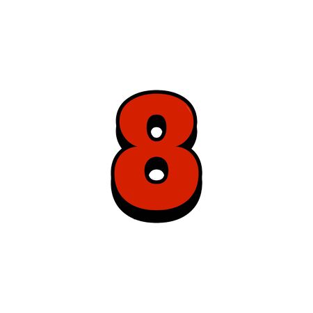 Number 8 vector font alphabet, unique elements design , corporate identity, application, creative poster & moreのイラスト素材