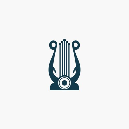 Harp Music Instrument icon Design Inspiration Vectorのイラスト素材