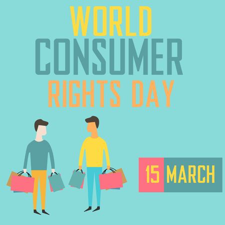 Vector Illustration Consumer Rights Day design template, banner, landing page, bakcgroundのイラスト素材
