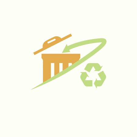 Trash Recycle Bin Garbage logotypeのイラスト素材