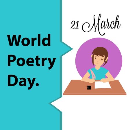 World Poetry Day logo icon design, vector illustrationのイラスト素材