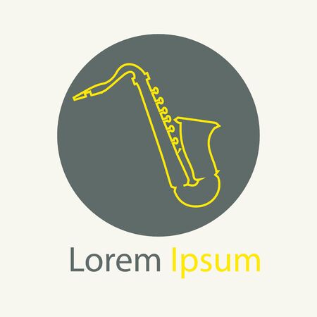 Saxophone design. Music instrument, Music jazz templateのイラスト素材