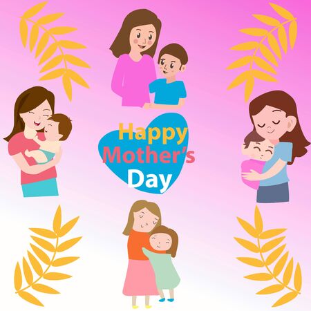 Happy Mother's Day Calligraphy Backgroundのイラスト素材
