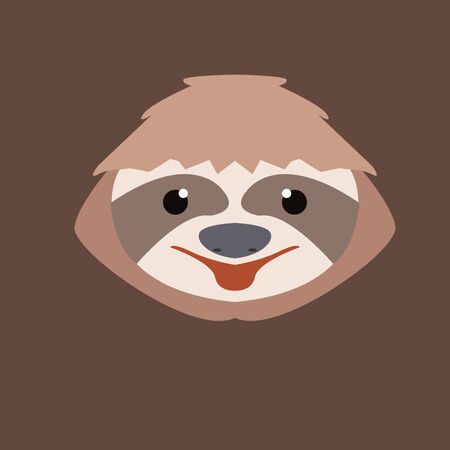 Sloth Head character mascot logo design illustration vectorのイラスト素材