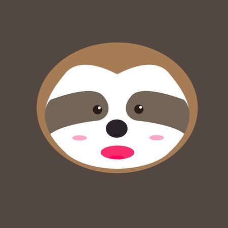 Sloth Head character mascot logo design illustration vectorのイラスト素材