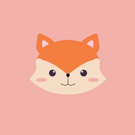 cartoon fox icon, smile fox. Vector animal