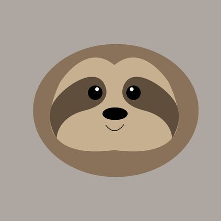 Sloth Head character mascot logo design illustration vectorのイラスト素材