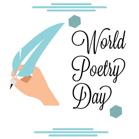 World Poetry Day logo icon design, vector illustrationのイラスト素材