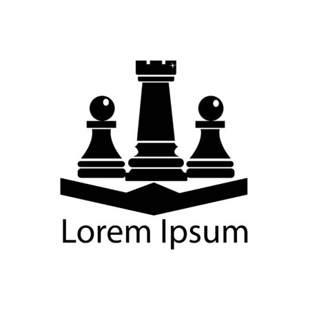 chess game logo vector. chess match symbol iconのイラスト素材