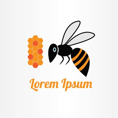 honey bee logo vector illustration. honey bee symbol iconのイラスト素材