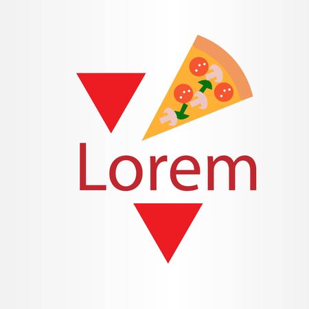 pizza logo vector illustration. pizza cafe logo iconのイラスト素材