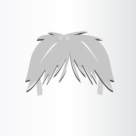 Graphic design hairstyle men Illustration vector On anime or comic style. man hair style logo vectorのイラスト素材