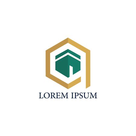 Kaaba logo design template. kaaba symbol icon for ramadan logoのイラスト素材