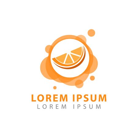 Orange, fresh fruit logo vector illustration. fresh fruit juice symbol iconのイラスト素材