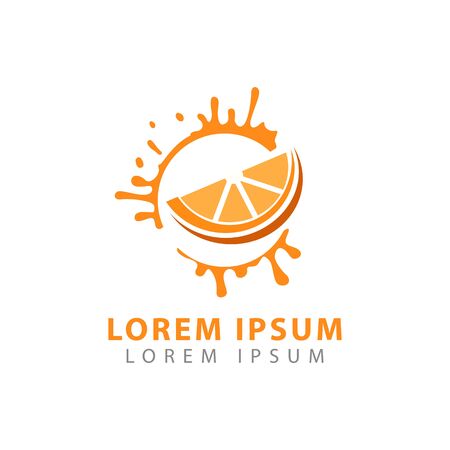 fresh fruit logo vector illustration. fresh fruit juice symbol icon, orangeのイラスト素材