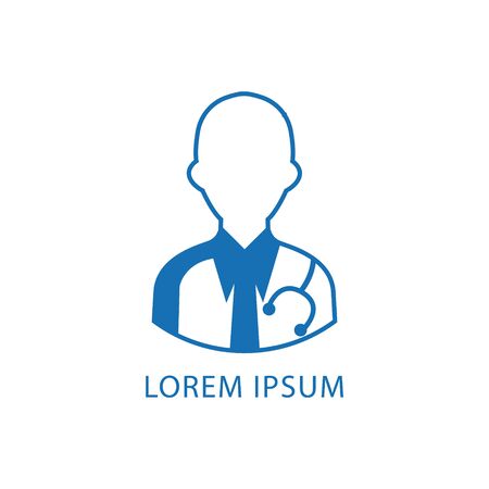 Doctor and nurse icons. Medical staff colorful flat avatars on light blue background. Vector illustrationのイラスト素材