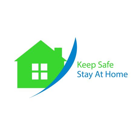 Stay home, stay safe - Lettering typography poster with text for self quarantine times. motivation signのイラスト素材