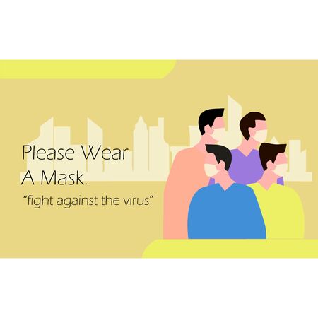 how to wear a mask, protect from the virusのイラスト素材