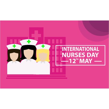 12 May. International Nurse Day background. Close-up of nurse Vector flat illustrationのイラスト素材