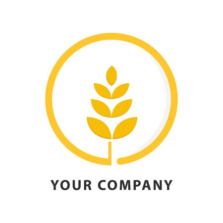 Wheat farming  design template. Agriculture wheatのイラスト素材