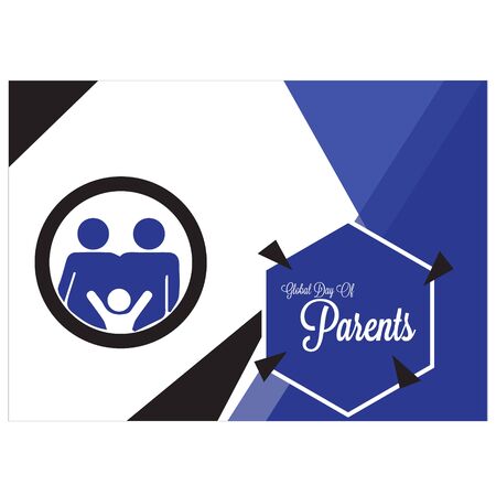 Happy Global Parents Day Logo Vector illustration. design Template. banner. background.poster.のイラスト素材