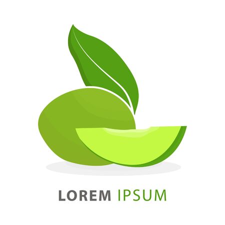 ambarella fruits logo vector. avocado fruits logo design. fruit logoのイラスト素材
