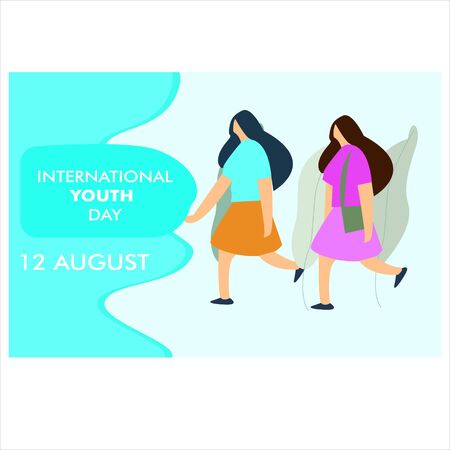 International Youth Day Vector illustration. design Template. backgroundのイラスト素材