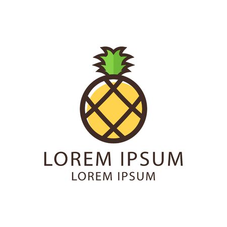 pineapple logo vector. abstract pineapple logo design templateのイラスト素材