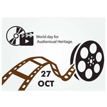 world day for audiovisual heritage illustration background. banner. design conceptのイラスト素材