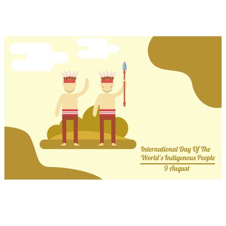 International Day of the World's Indigenous Peoples design template. background. vector illustrationのイラスト素材