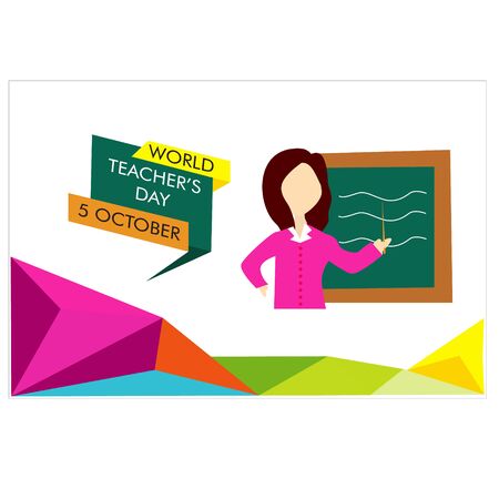 Happy teacher's day poster background concept. vector illustrationのイラスト素材