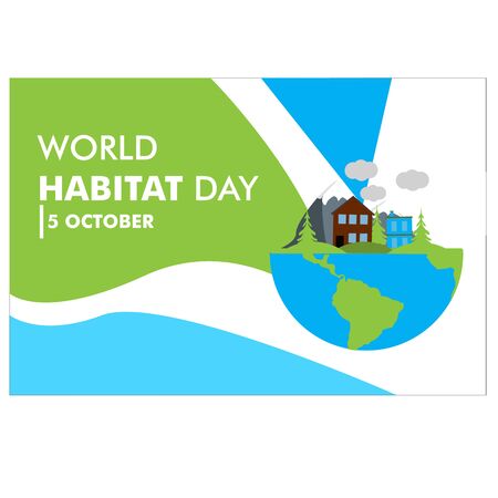 Vector illustration for World Habitat Day backgroundのイラスト素材