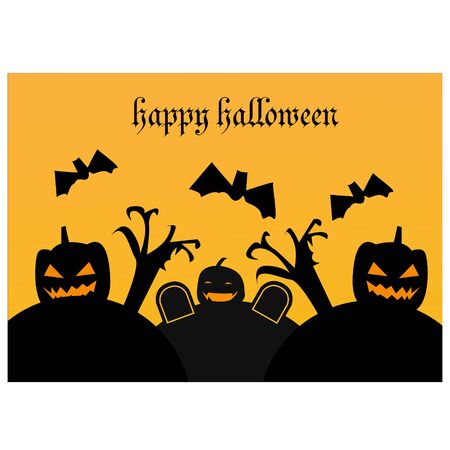 Happy Halloween illustration. Template for advertising brochure. pumpkin design. backgroundのイラスト素材