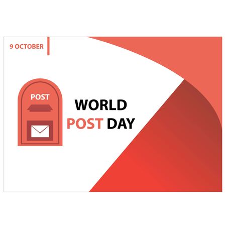 World Post Day logo. world post day background illustration. World Post Day, October 9のイラスト素材