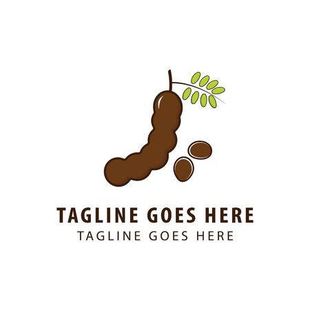 Tamarind fruit logo on white backgroundのイラスト素材