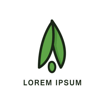 string bean logo vector illustration. snap beans logo iconのイラスト素材