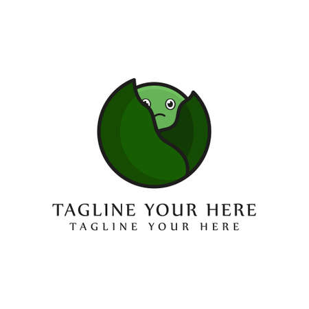 Cute cabbage logo vector illustration. cabbage icon designのイラスト素材