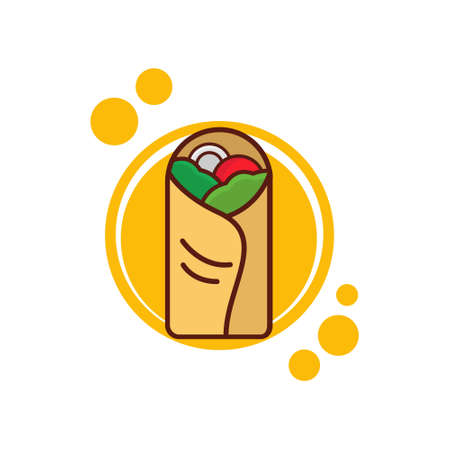 Doner kebab   templates. Vector creative labels for Turkish and Arabian fast food restaurant.のイラスト素材