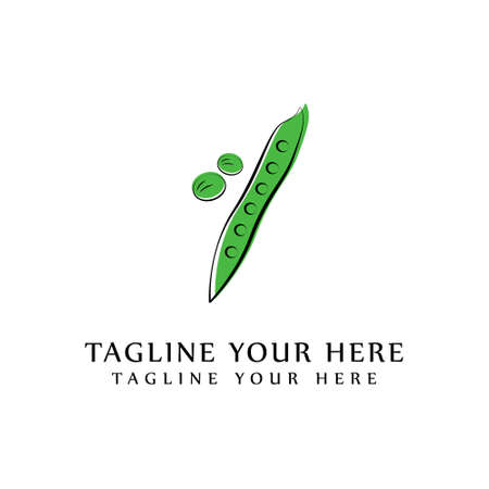 botanical logo, abstrack petai fruit stink bean logo vector.のイラスト素材