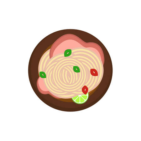 vector illustration of a Vietnamese soup pho bo. traditional food .のイラスト素材