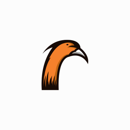 Goose Logo minimalist,simple,slogan, in the form of the letter R.のイラスト素材