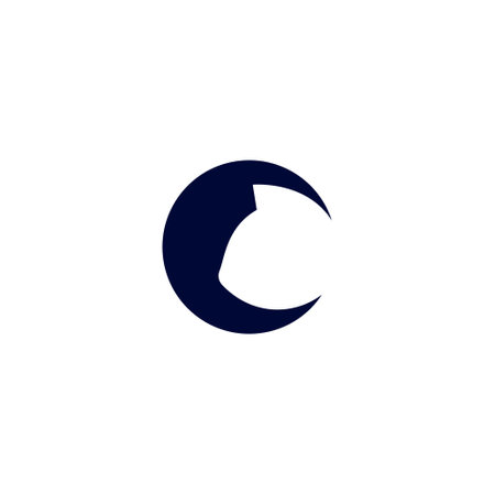 Cat vector logo. Pet letter C logotypeのイラスト素材
