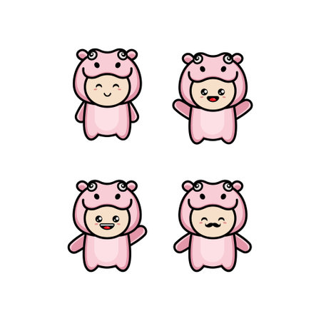 Set of different cartoon cats.Vector illustration isolated on white background.のイラスト素材