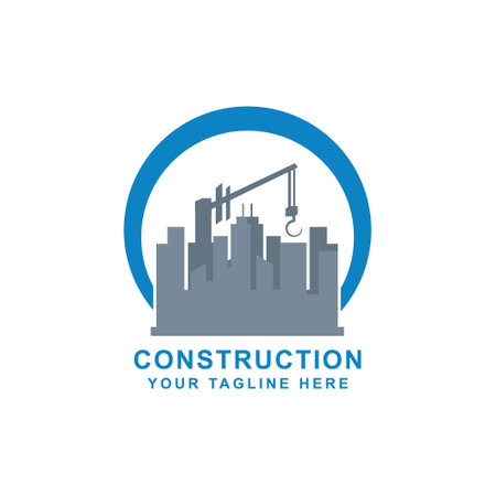 Creative Home Construction Concept Logo Design Templateのイラスト素材